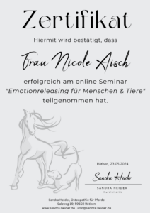 Nicole Aisch Emotionreleasing Zertifikat