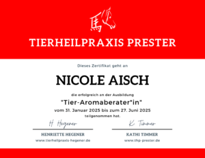 Zertifikat Tier-Aromaberaterin